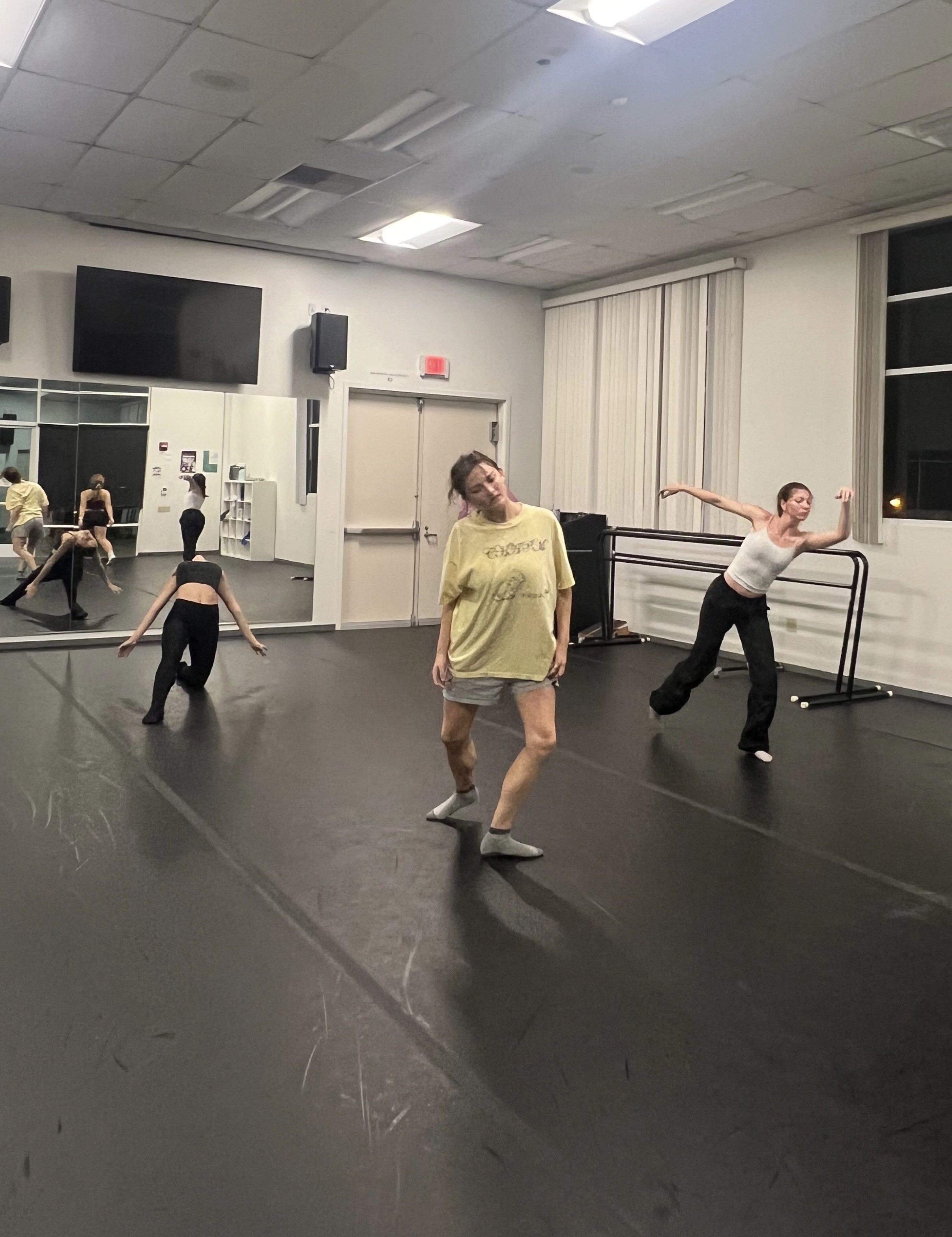 Concordia Dance Company performing a new routine in groups